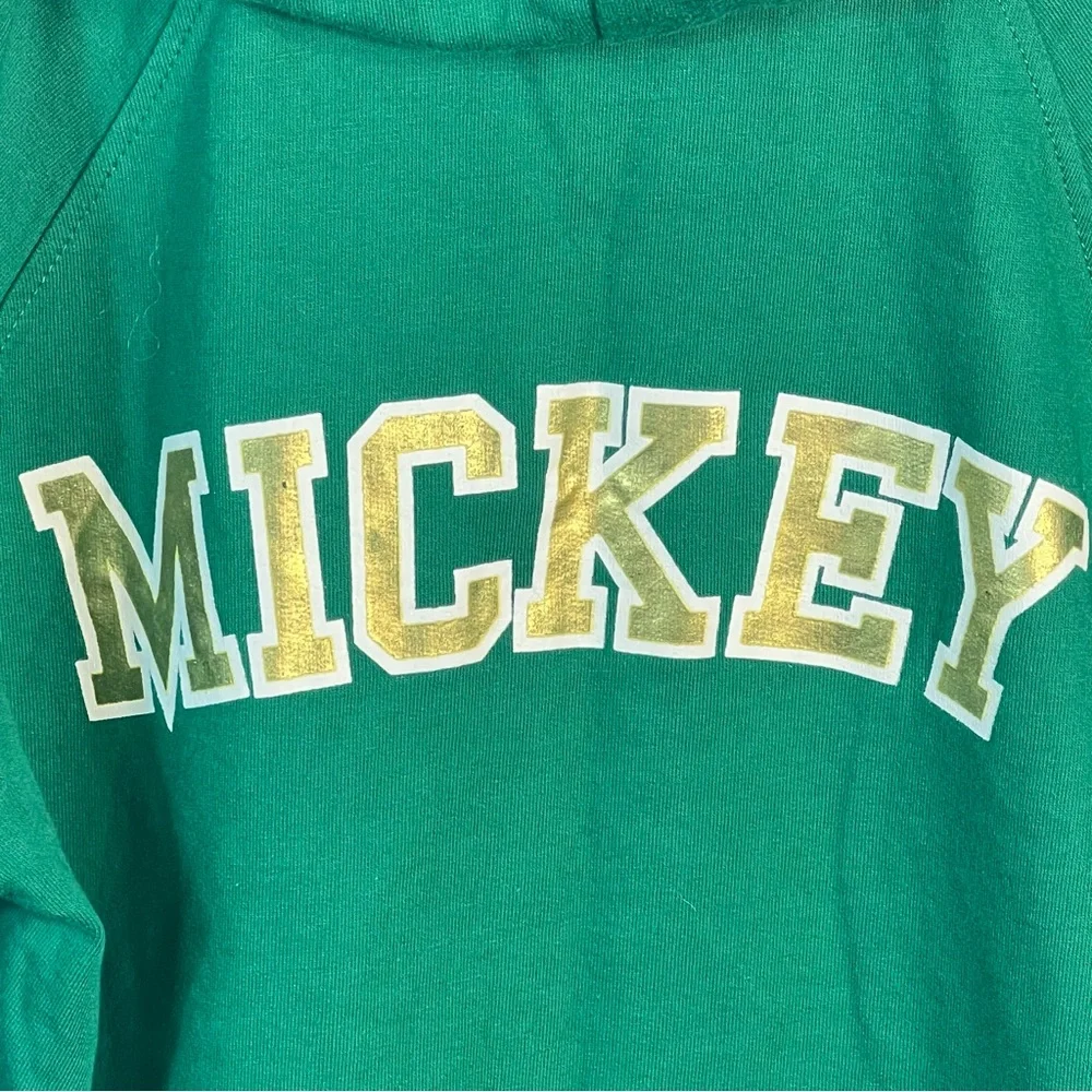 Disneyland Mickey Mouse Hoodie Jacket Womens Large Green Gold Full Zip Y2K - Picture 5 of 11